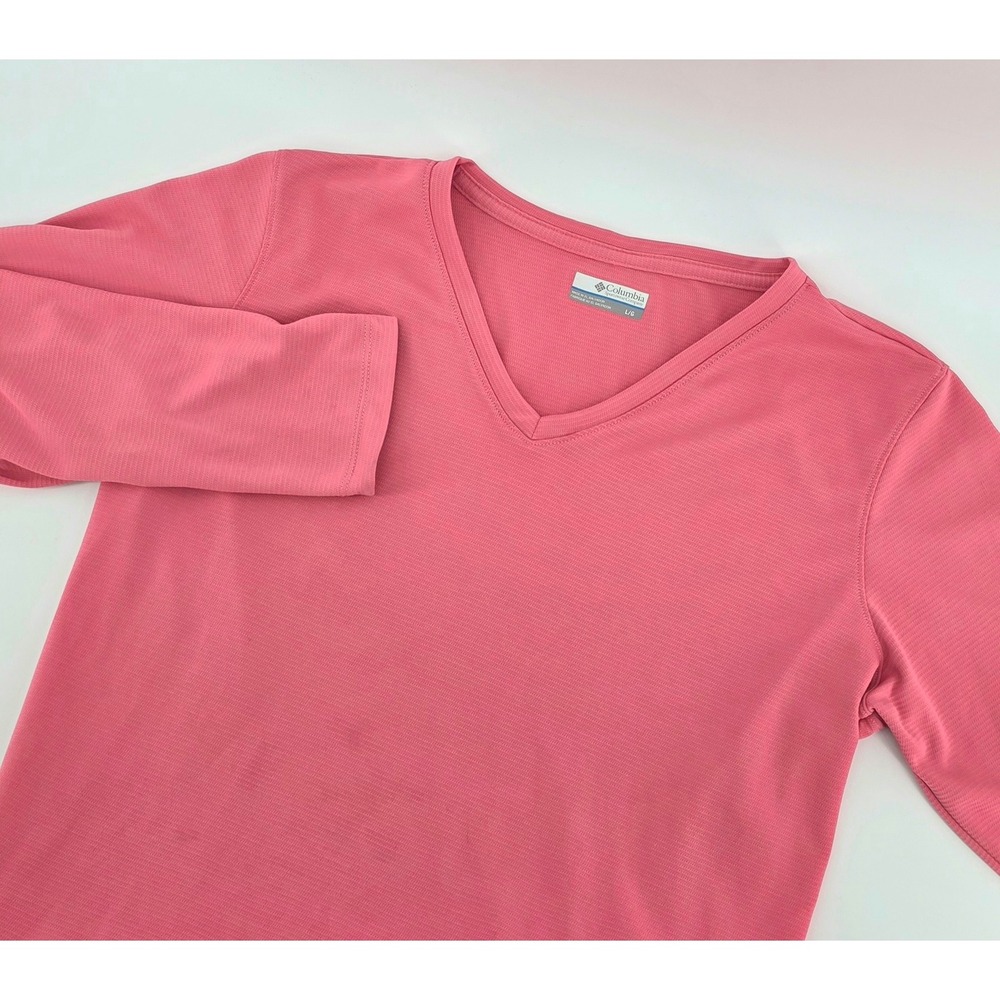 Columbia PFG Gorpcore Long Sleeve Shirt Size Large Womens Pink Sun Protection